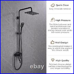 10 Shower Faucet Set 3 Function Fixture System Wall Mount Adjustable Height