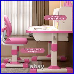 2Pcs/Set Multi Bookstand Widened Desktop Desk Chair Set Adjustable Height Pink