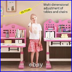 2Pcs/Set Multi Bookstand Widened Desktop Desk Chair Set Adjustable Height Pink