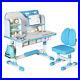 2-Piece Kids Study Desk Chair Set Adjustable Height Ergonomic Design (Blue)