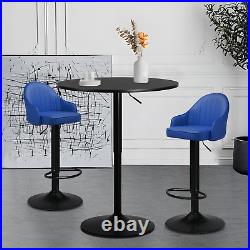 3 Pcs Adjustable HeightPUB TABLE BAR STOOLS SETPU Leather Seat Wooden Tabletop