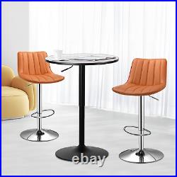 3 Pcs Dining SetPUB TABLE+2 BAR STOOLSSwivel Tabletop Adjustable Height Chair