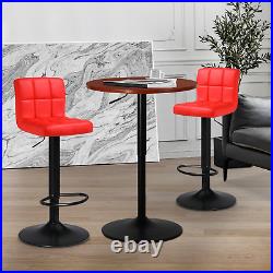 3 PieceBAR STOOLS+PUB TABLE SETSwivel Tabletop Adjustable Height Leather Chair