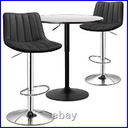 3 PiecePUB TABLE+2 BAR STOOLS SETWood Tabletop Adjustable Height Dining Chair