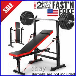 5 in 1 Adjustable Olympic Weight Bench Set with Leg Developer Preacher 600lbs