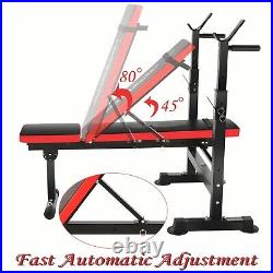 5 in 1 Adjustable Olympic Weight Bench Set with Leg Developer Preacher 600lbs