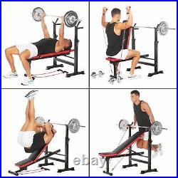 5 in 1 Adjustable Olympic Weight Bench Set with Leg Developer Preacher 600lbs