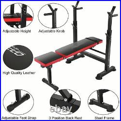 5 in 1 Adjustable Olympic Weight Bench Set with Leg Developer Preacher 600lbs