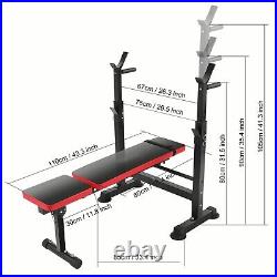 5 in 1 Adjustable Olympic Weight Bench Set with Leg Developer Preacher 600lbs