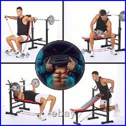 5 in 1 Adjustable Olympic Weight Bench Set with Leg Developer Preacher 600lbs