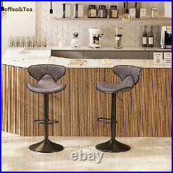 Adjustable Counter Height Bar Stools Set of 2 Swivel Tall Kitchen Island Dining