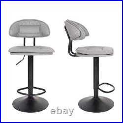 Adjustable Counter Height Bar Stools Set of 4 Swivel Kitchen Island Dining Chair