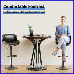 Adjustable Height Bar Stools Set of 2 Swivel Upholstered Comfortable Design NEW