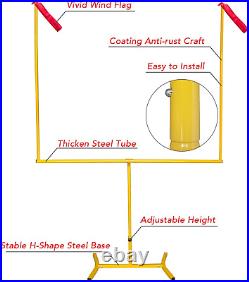Adjustable Height Football Goal Post Set with Kicking Tee Sturdy Steel Frame