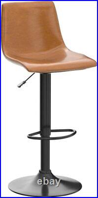 Adjustable Swivel Bar Stools Set of 2, Counter Height Bar Stools Back, 350 LBS PU