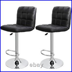 Bar Stools Black Adjustable Height Dining Swivel Pub Counter Chair Set of 4