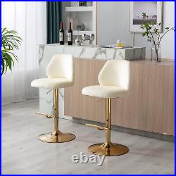 Bar Stools Set of 2 Adjustable Height Dining Swivel Velvet Pub Counter Chair