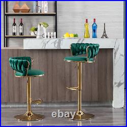 Bar Stools Set of 2 Barstools Adjustable Swivel Kitchen Counter Height Stools US