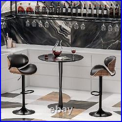 Bar Stools Set of 2 Bentwood Counter Height Chairs Adjustable Swivel Pub Black