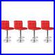 Bar Stools Set of 4 Leather Adjustable Height Counter Swivel Dining Bar Chair