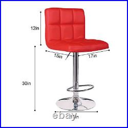 Bar Stools Set of 4 Leather Adjustable Height Counter Swivel Dining Bar Chair