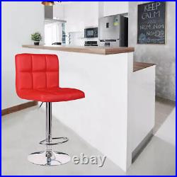 Bar Stools Set of 4 Leather Adjustable Height Counter Swivel Dining Bar Chair