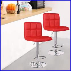 Bar Stools Set of 4 Leather Adjustable Height Counter Swivel Dining Bar Chair