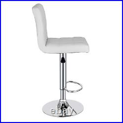 Bar Stools White Adjustable Height Dining Swivel Pub Counter Chair Set of 4