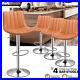 Brown Set of 4 Leather Swivel Bar Stool Kitchen Adjustable Counter Height Chair