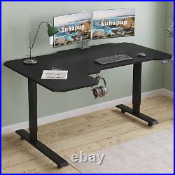 Electric Height Adjustable Standing Desk, 59 L-Shaped Sit Stand Desk for Work