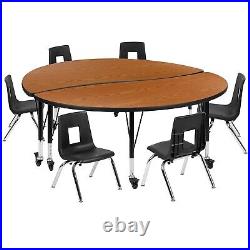 Flash Furniture Emmy 60 Round Mobile Activity Table Set Height Adjustable