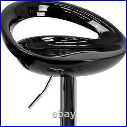 Flash Furniture Plastic Adjustable Height Barstool, Set of 1, Black