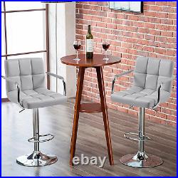 Modern Bar Stools Set of 2 Swivel Kitchen Stool Height Adjustable Square Counter