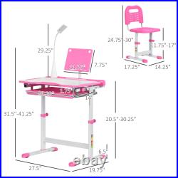 Multi-Functional Kids Desk and Chair Set Height Adjustable School Study Table