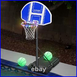 Outdoor Poolside Basketball Hoop 41''-59'' Adjustable Height with2 Balls, Pump