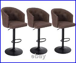 PHI VILLA Bar Stool Set of 3 Swivel Counter Height Adjustable Barstool Chairs