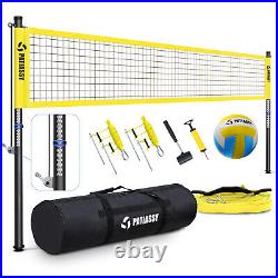 Portable Outdoor Volleyball Net Set, Winch System Alumin Adjustable Height Poles