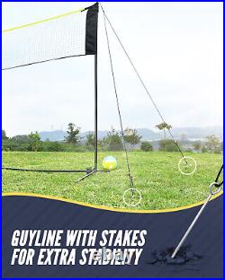 Portable Professional Outdoor Volleyball Badminton Net Set Adjustable Height
