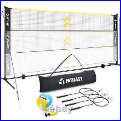 Portable Professional Outdoor Volleyball Badminton Net Set Adjustable Height