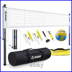 Portable Professional Outdoor Volleyball Net Set Adjustable Height Aluminum Pole