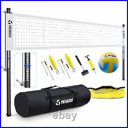 Portable Professional Outdoor Volleyball Net Set with Adjustable Height Poles Ball