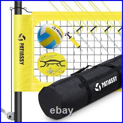 Portable Professional Volleyball Net Set with Adjustable Height Aluminum Poles