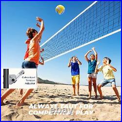 Portable Volleyball Net Set with Adjustable Height Steel Poles, PU Volleyball