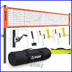 Premium Professional Beach Backyard Volleyball Net Set Adjustable Height Poles