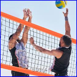 Premium Professional Beach Volleyball Net Set Adjustable Height Heavy Duty Poles