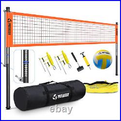 Premium Professional Outdoor Beach Volleyball Net Set Adjustable Height Poles