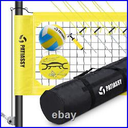 Premium Professional Outdoor Volleyball Net Set withAdjustable Height Poles & Ball