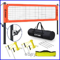 Premium Volleyball Net Set Adjustable Height Poles Winch System Aluminum Poles