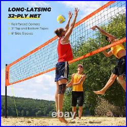 Premium Volleyball Net Set Adjustable Height Poles Winch System Aluminum Poles