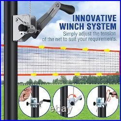 Premium Volleyball Net Set Adjustable Height Poles Winch System Aluminum Poles